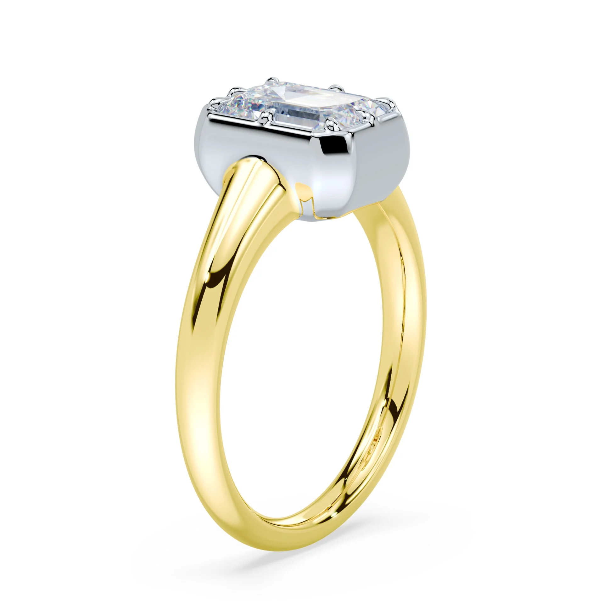 Emerald Cut Button Back Ring - Image 2