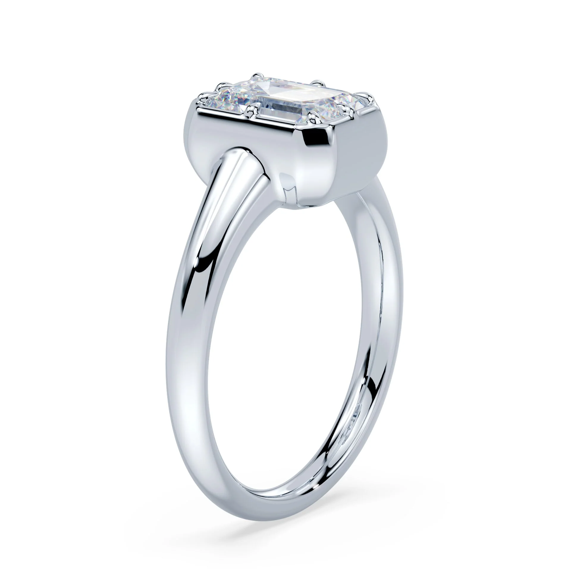 Emerald Cut Button Back Ring - Image 2