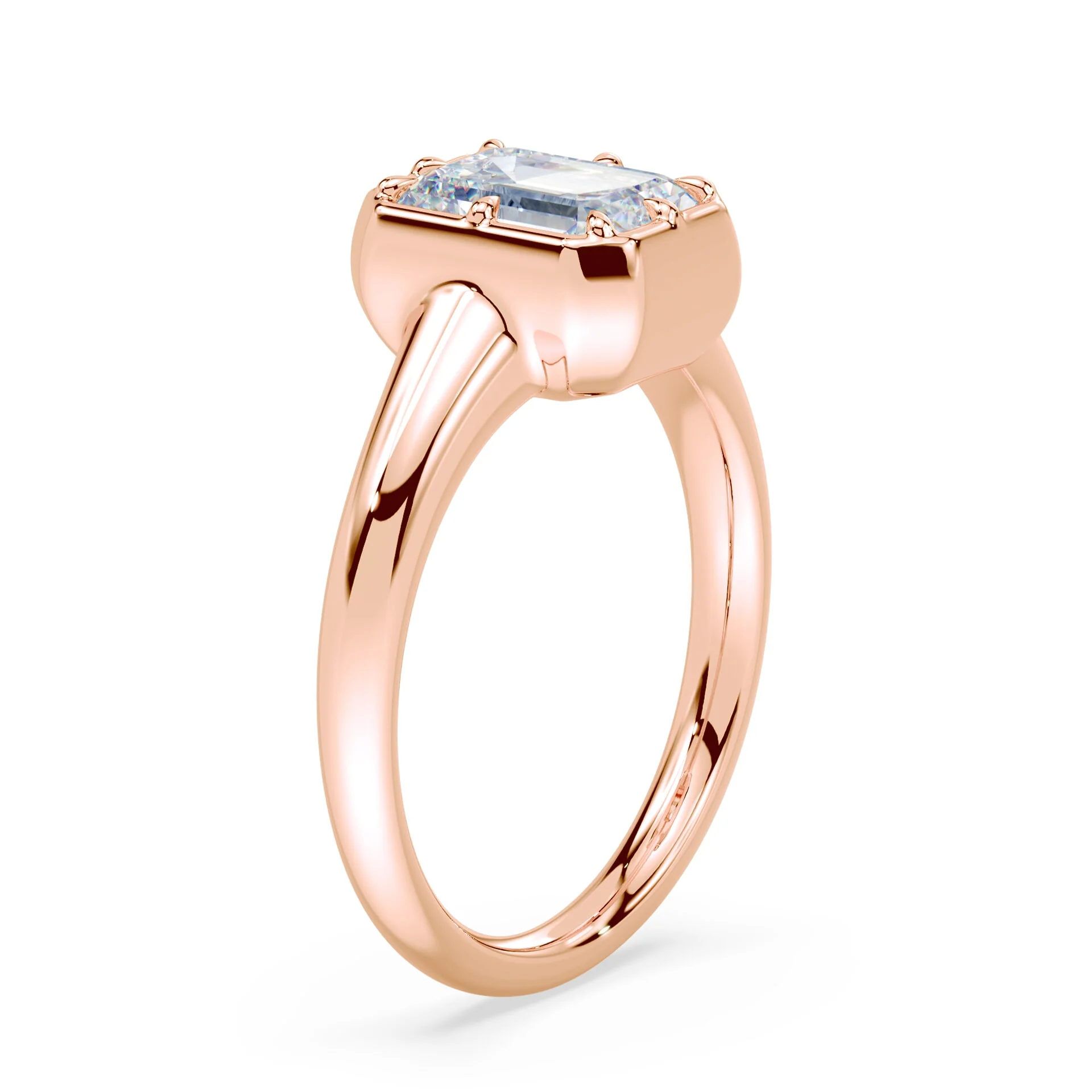Emerald Cut Button Back Ring - Image 2