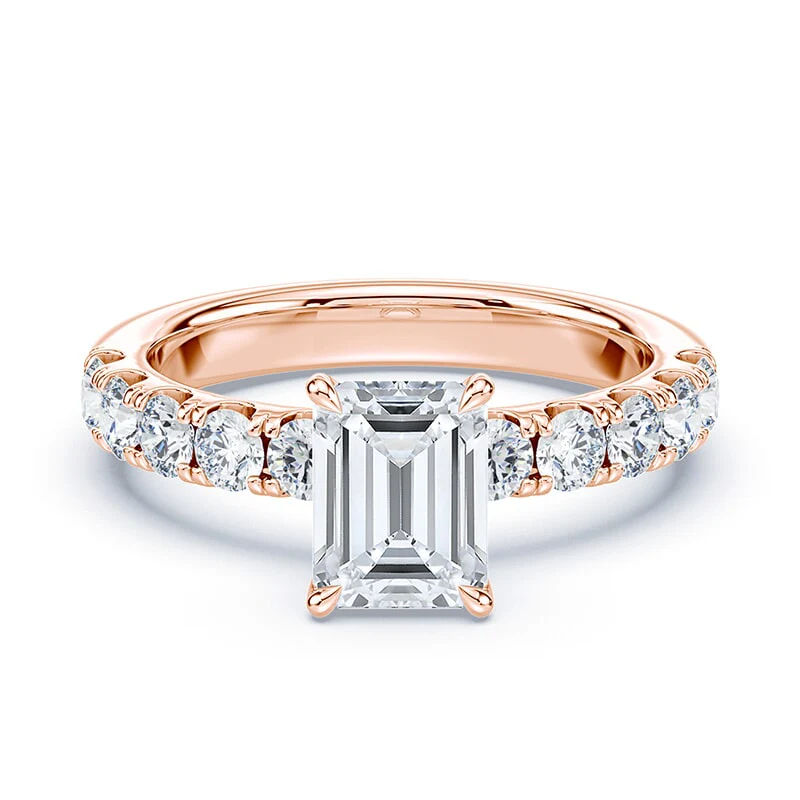 Emerald Low Hidden Halo Wide Pave