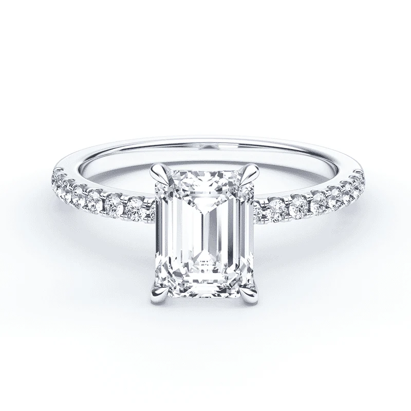 Emerald Pave Engagement Ring