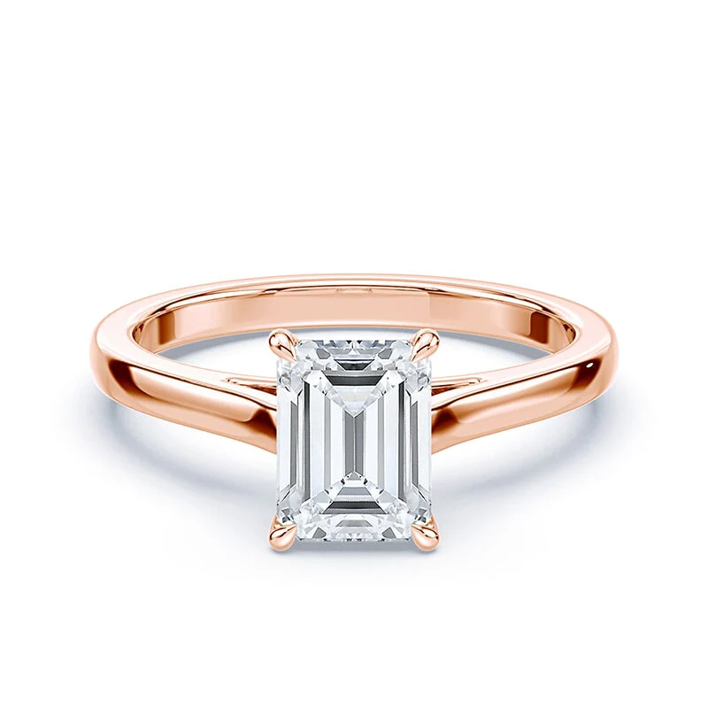 Emerald Sleek Cathedral Ring