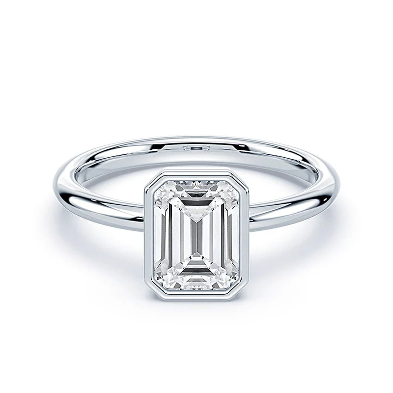 Emerald Cut Bezel Ring