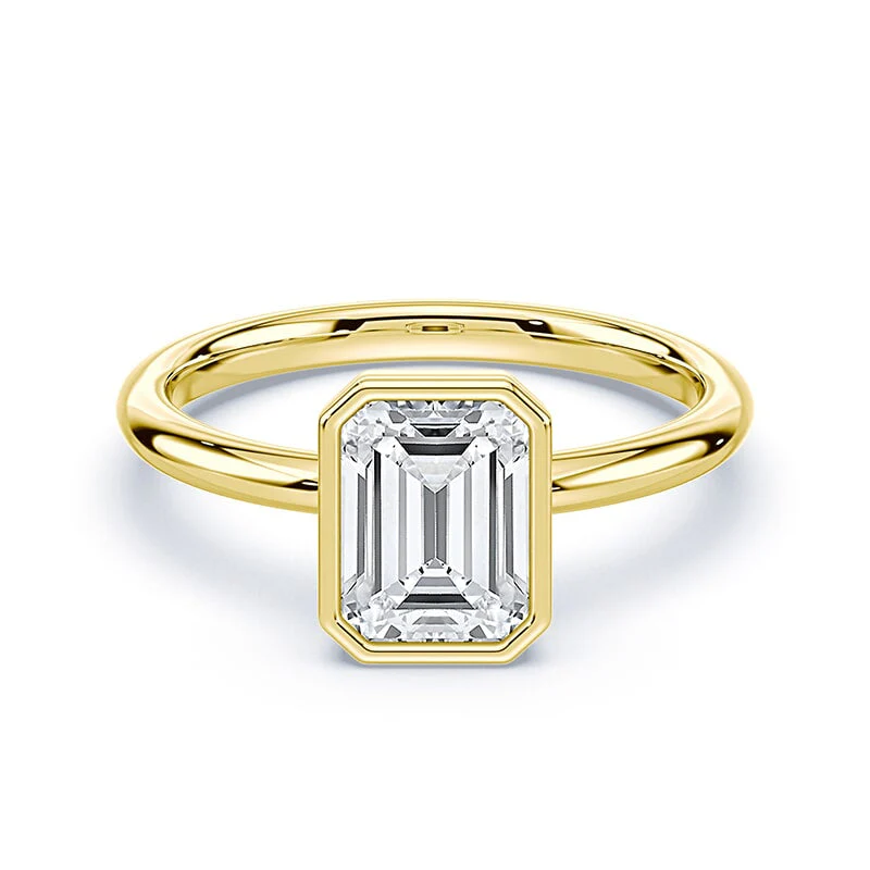 Emerald Cut Bezel Ring