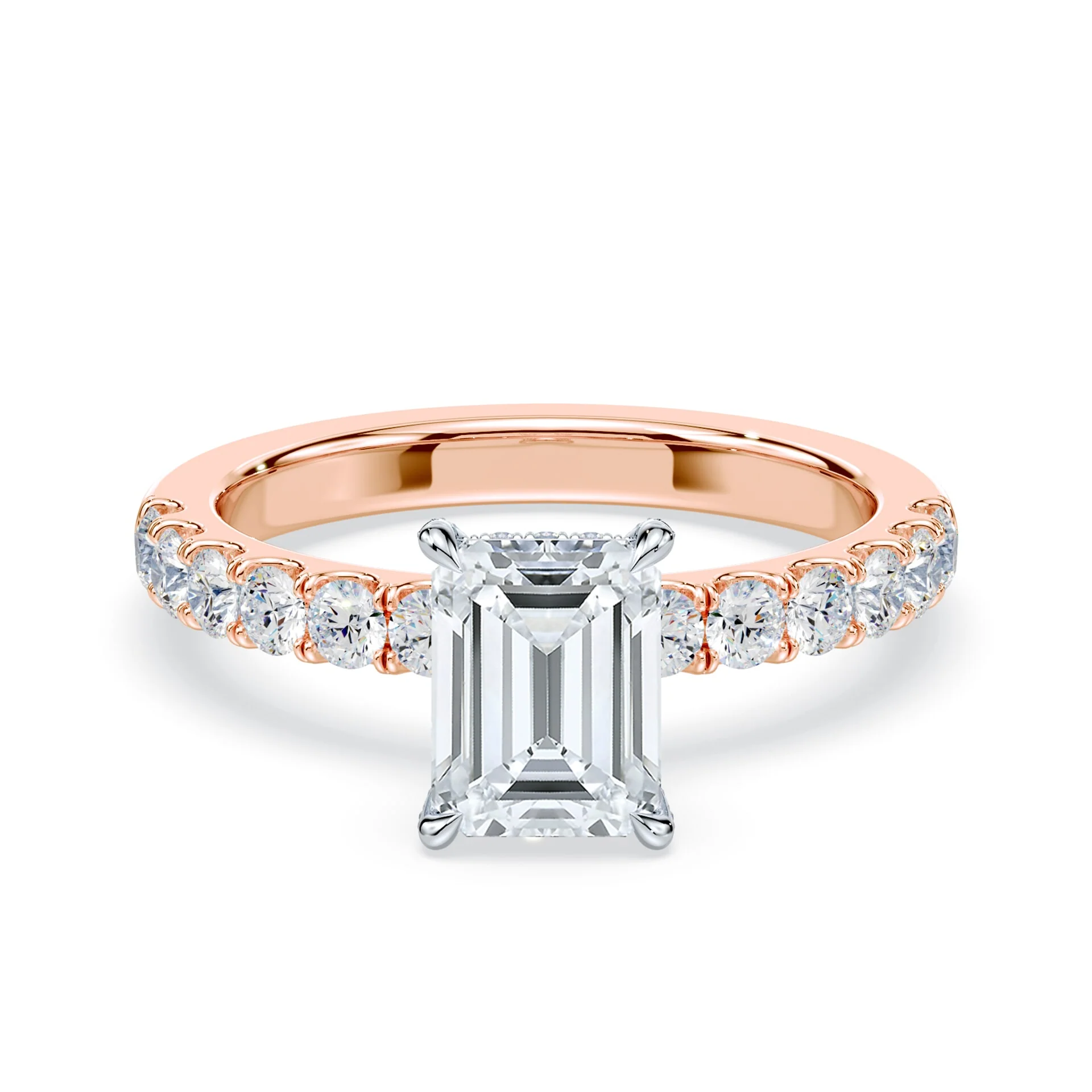 Emerald Cut Allover Pave Medium Band Ring
