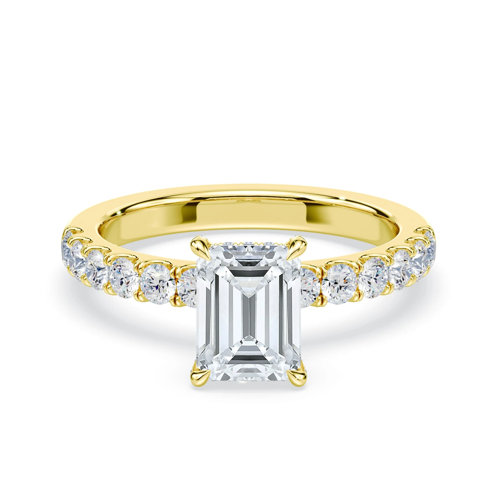 Emerald Cut Allover Pave Medium Band Ring