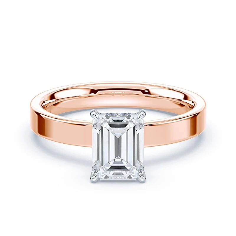 Emerald Pave Prongs Wide Solitaire