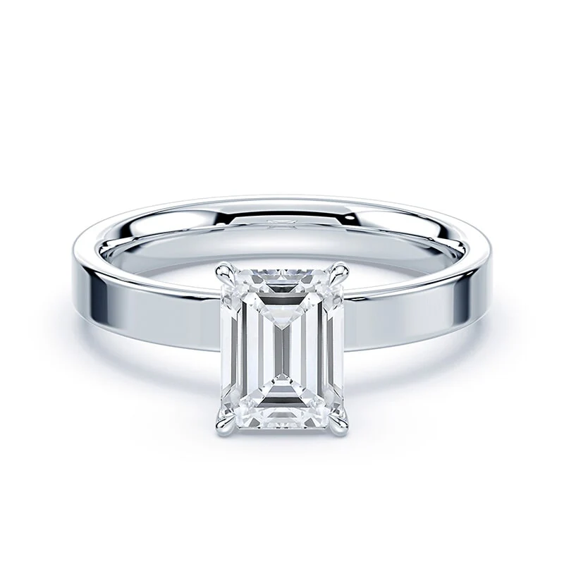 Emerald Pave Prongs Wide Solitaire