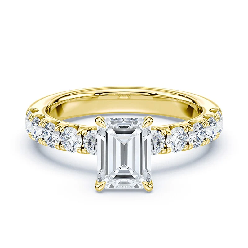 Emerald Pave Prongs Wide Pave Band