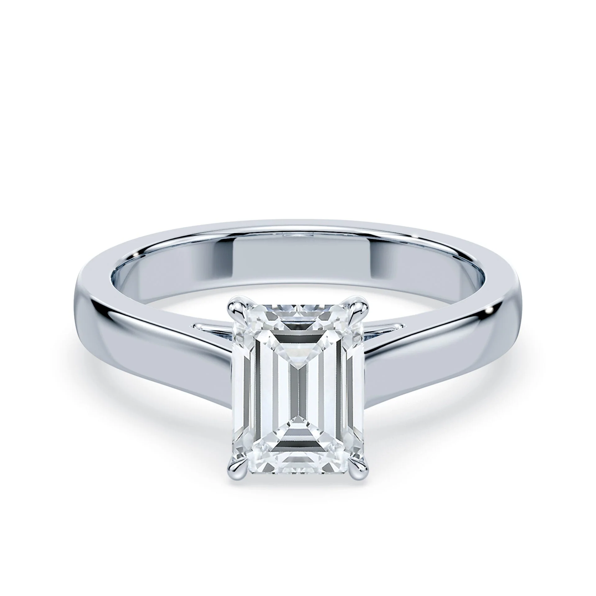 Emerald Cut Wide Cathedral