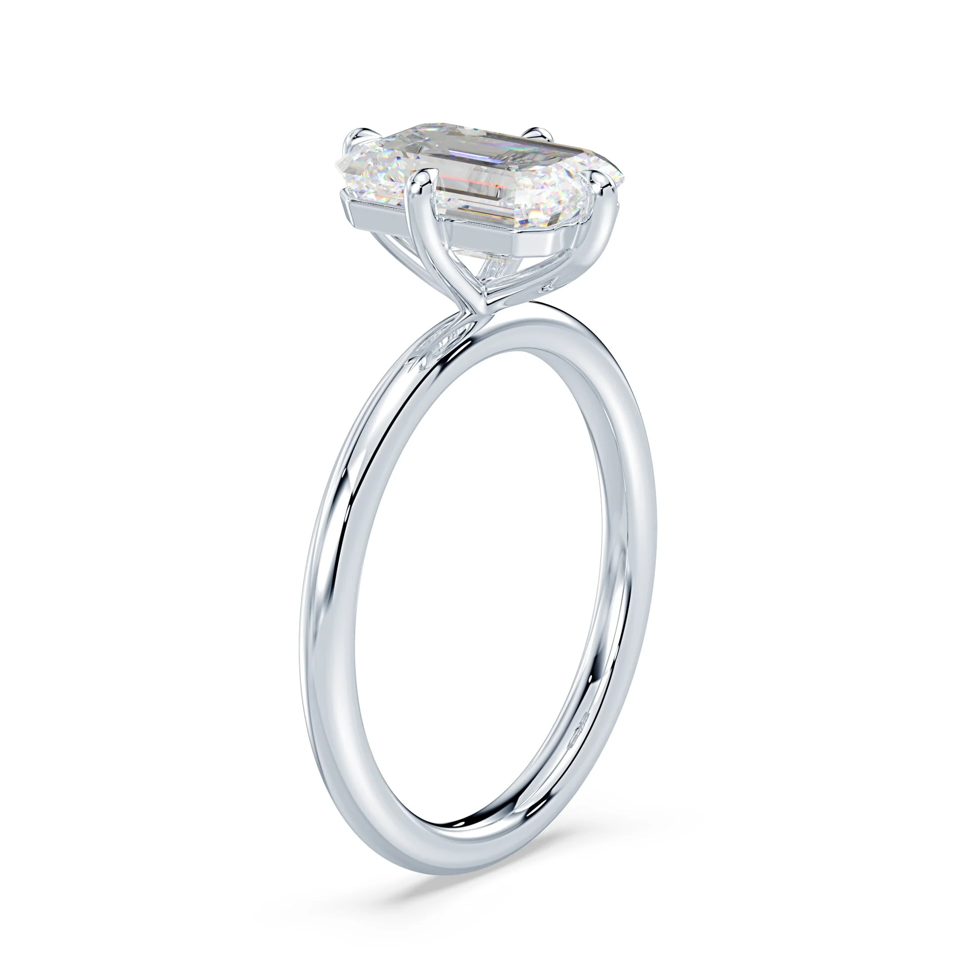 Emerald Cut Compass Prong Ring - Image 2