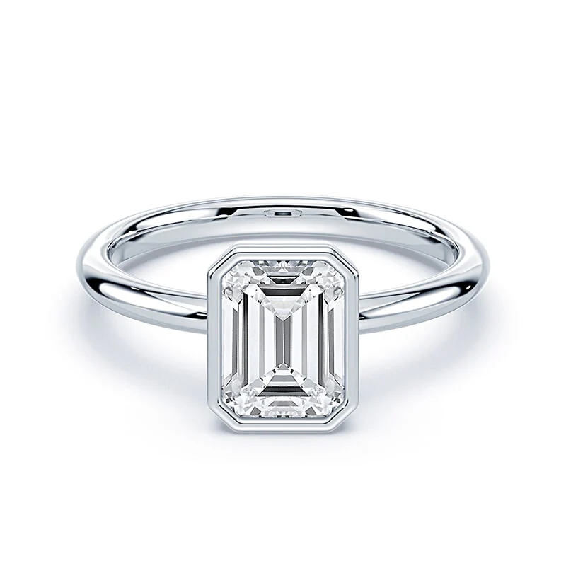 Emerald Cut Bezel Ring