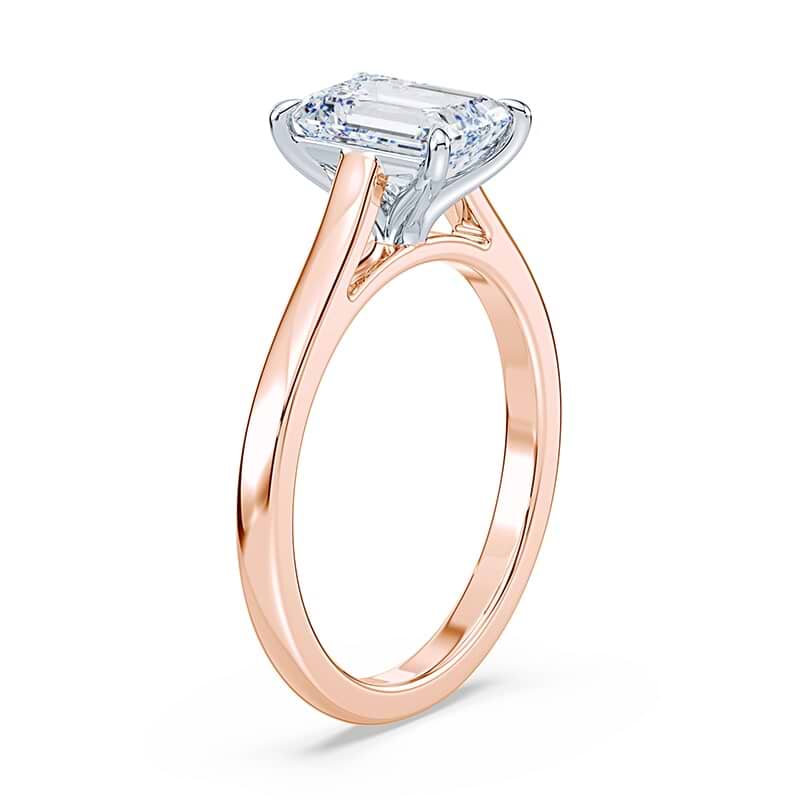 Emerald Cut Sleek Cathedral Ring - Image 2