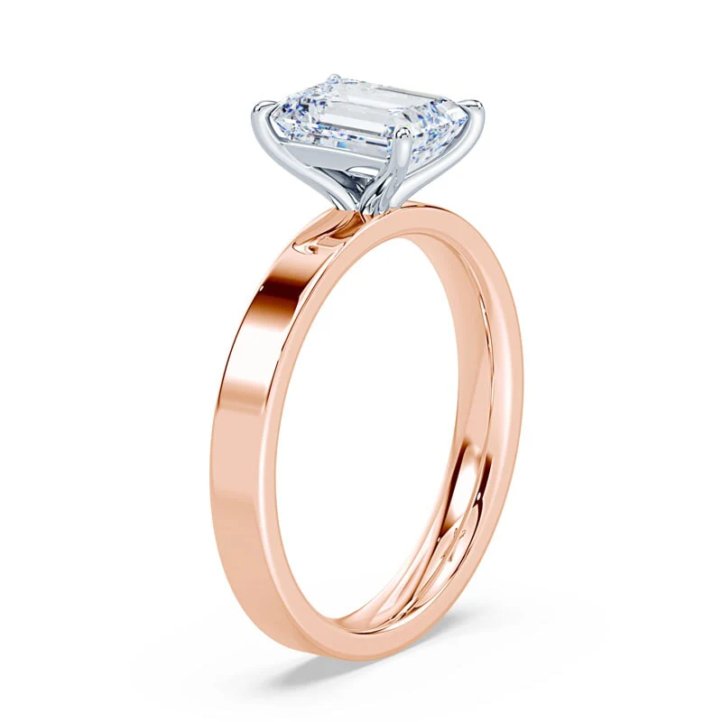 Emerald Cut Wide Solitaire - Image 2