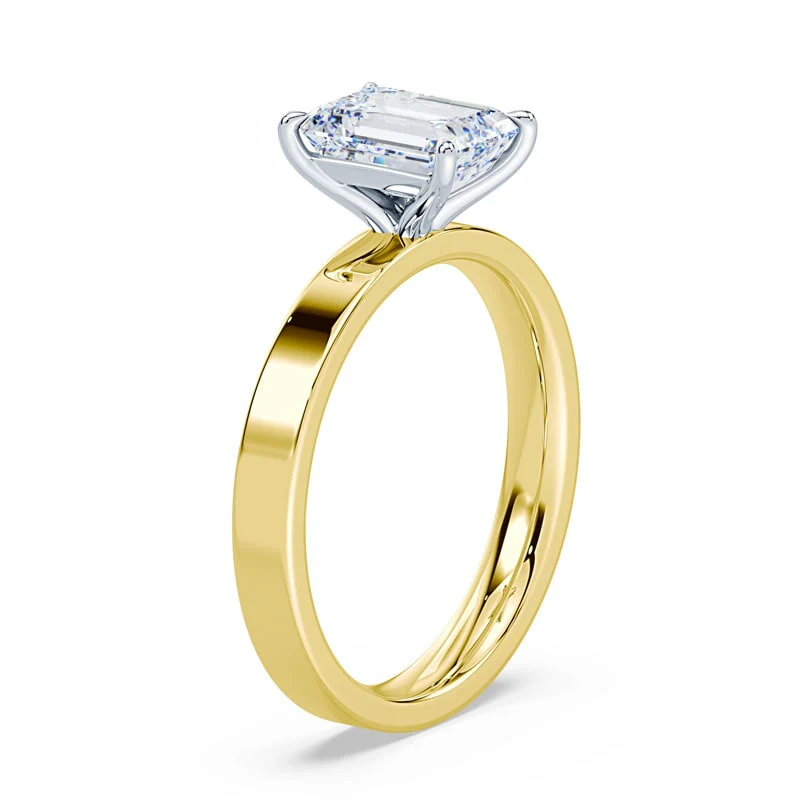 Emerald Cut Wide Solitaire - Image 2