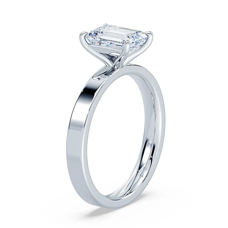 Emerald Cut Wide Solitaire - Image 2