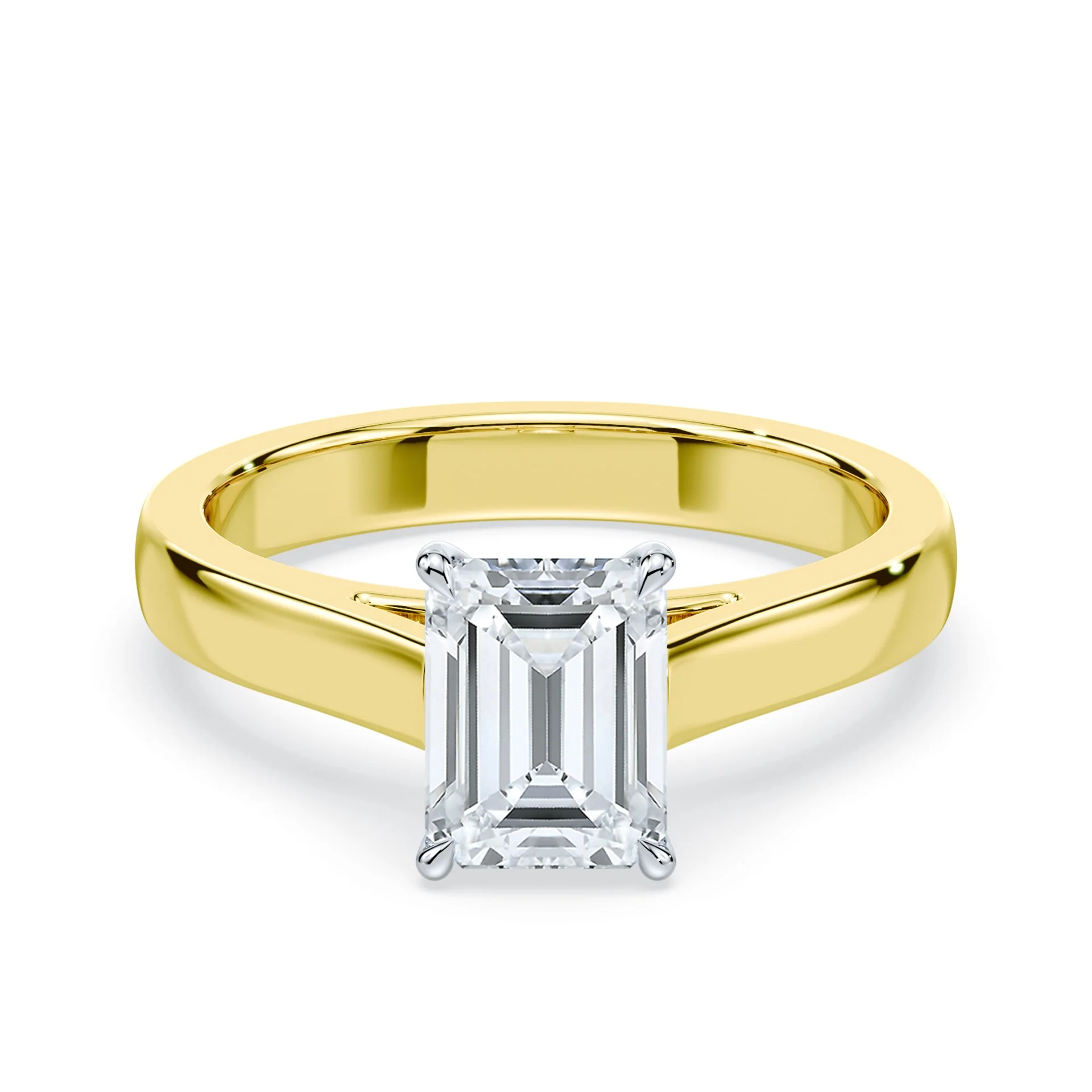 Emerald Cut Wide Cathedral