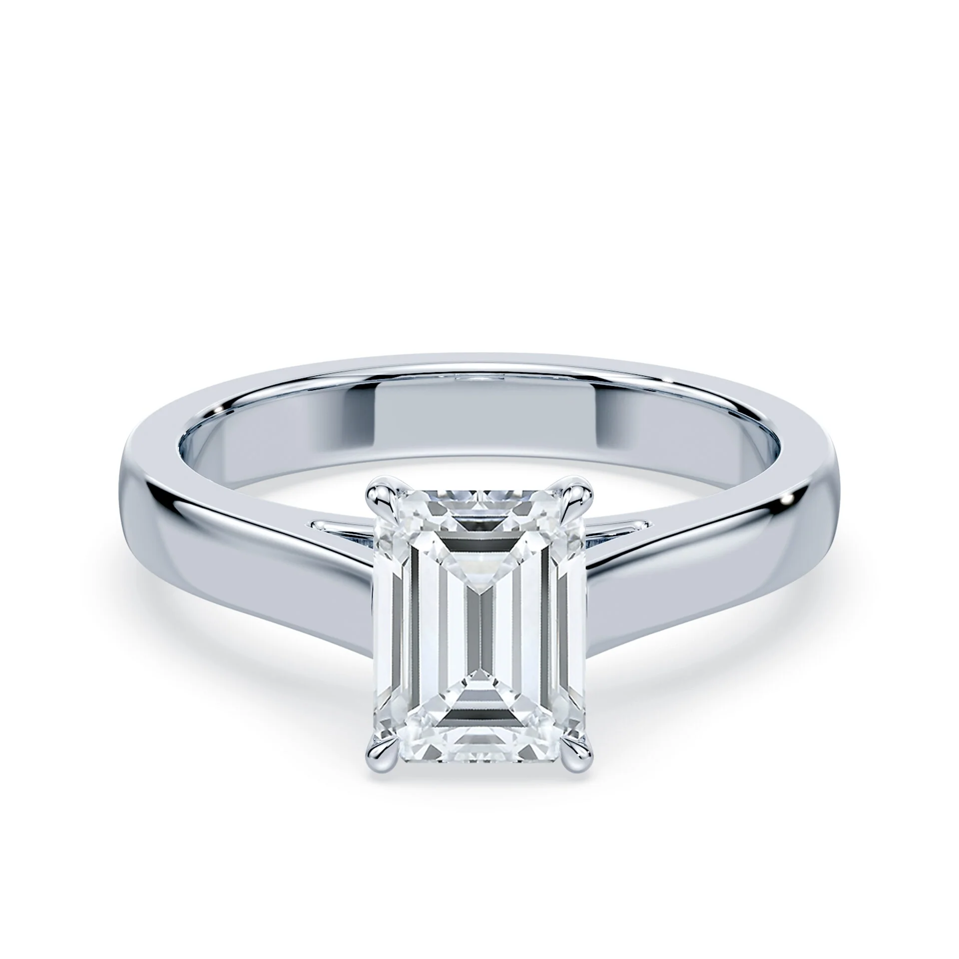 Emerald Cut Wide Cathedral