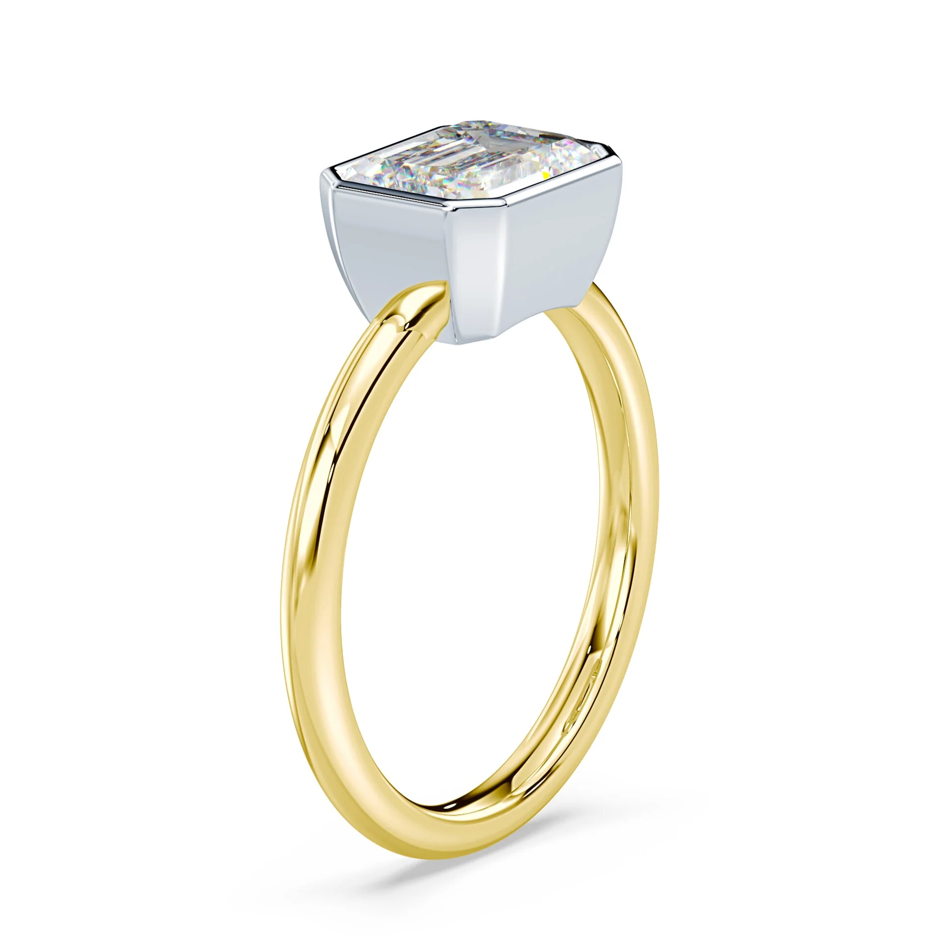 Emerald Cut East-West Bezel Ring - Image 2