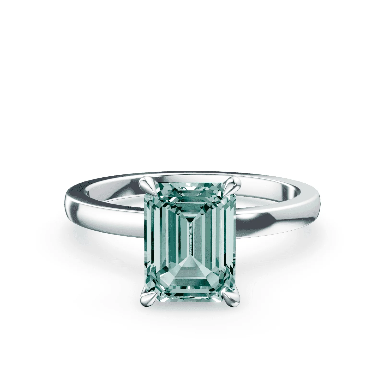 Emerald Cut Green Diamond Ring