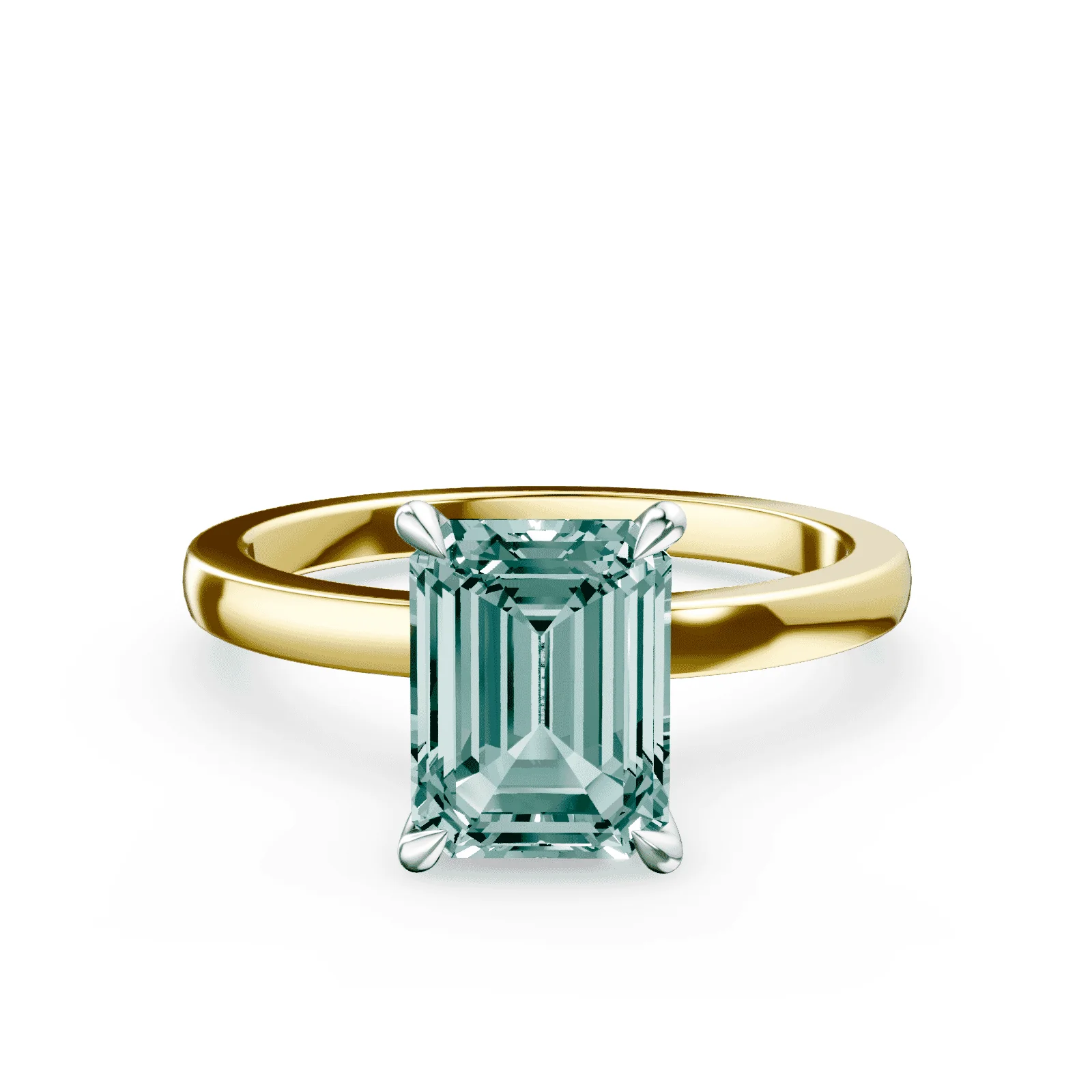 Emerald Cut Green Diamond Ring