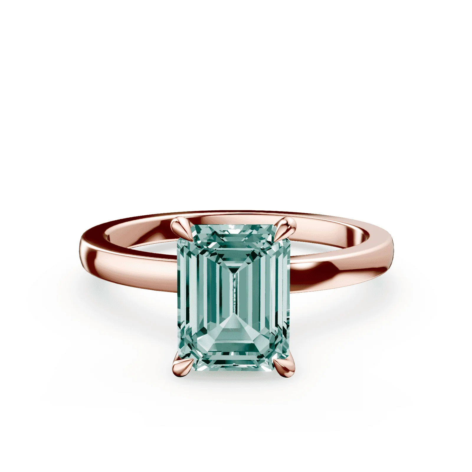 Emerald Cut Green Diamond Ring