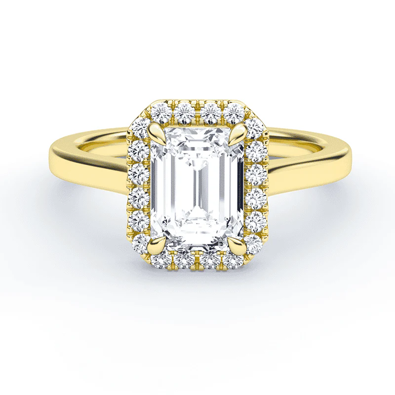 Emerald Cut Halo Engagement Ring