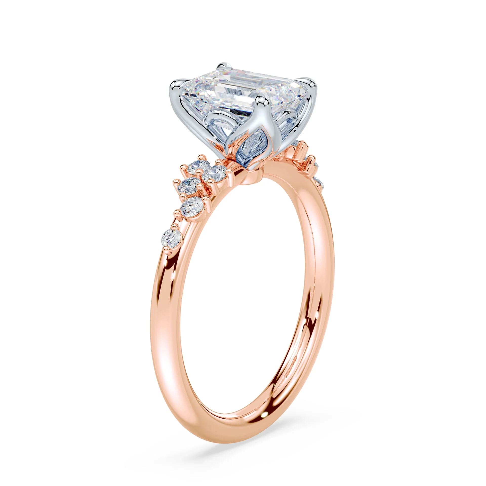 Emerald Cut Petals Cluster Ring - Image 2
