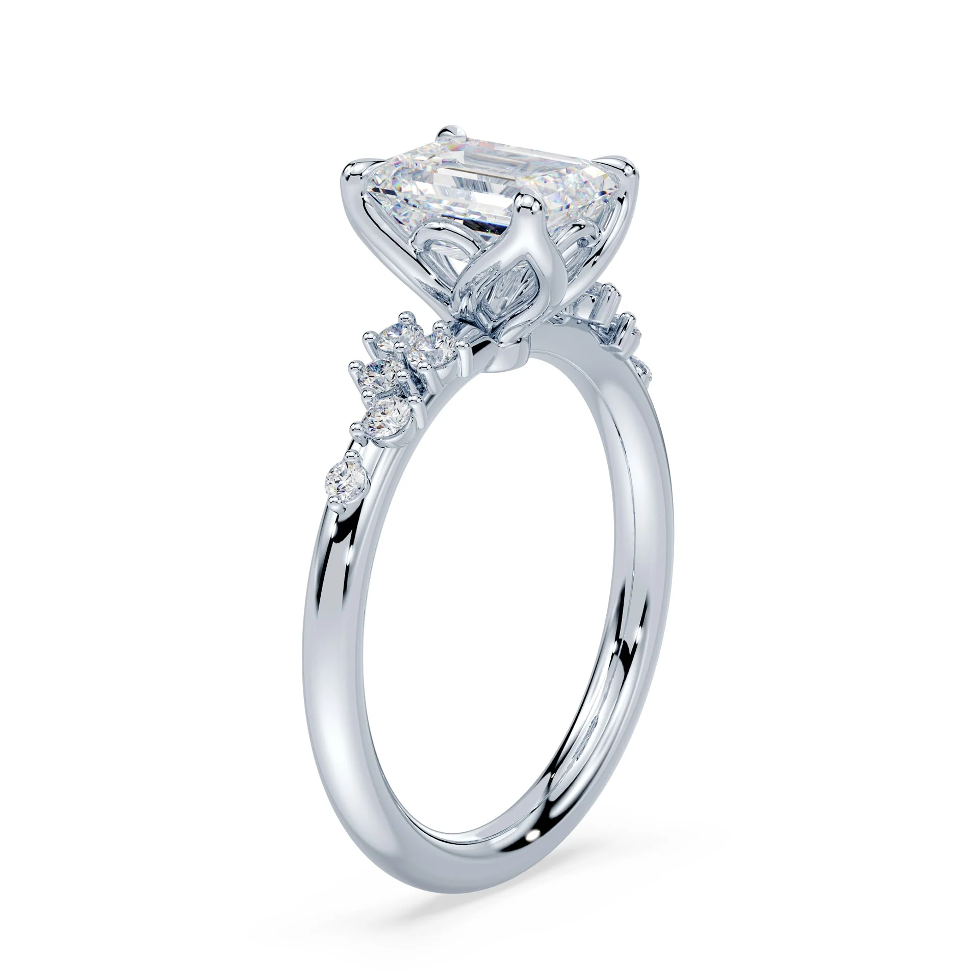 Emerald Cut Petals Cluster Ring - Image 2