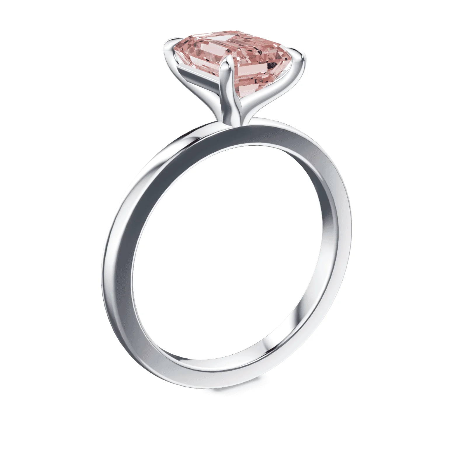 Emerald Cut Pink Diamond Ring - Image 2