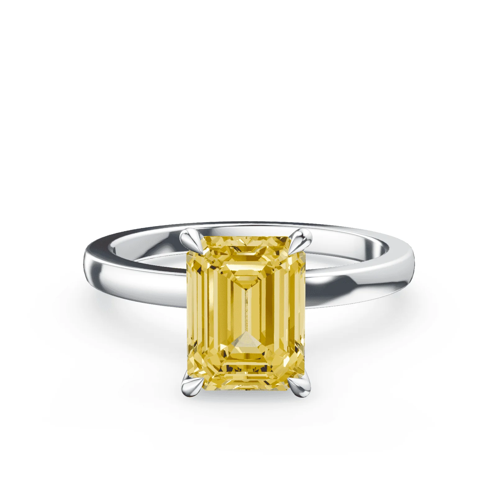 Emerald Cut Yellow Diamond Ring
