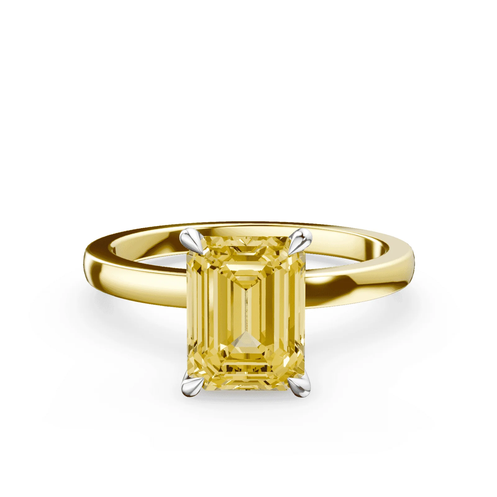 Emerald Cut Yellow Diamond Ring