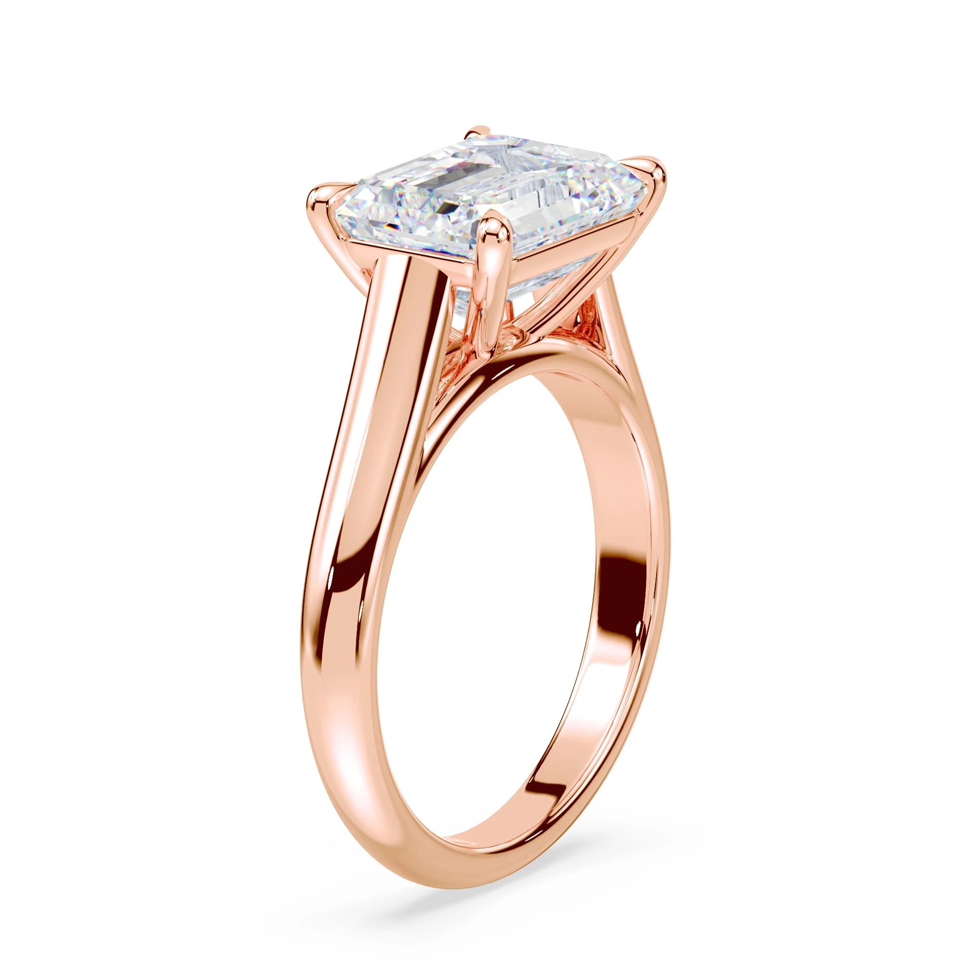 East-West Emerald Cut Cathedral Ring - Image 2