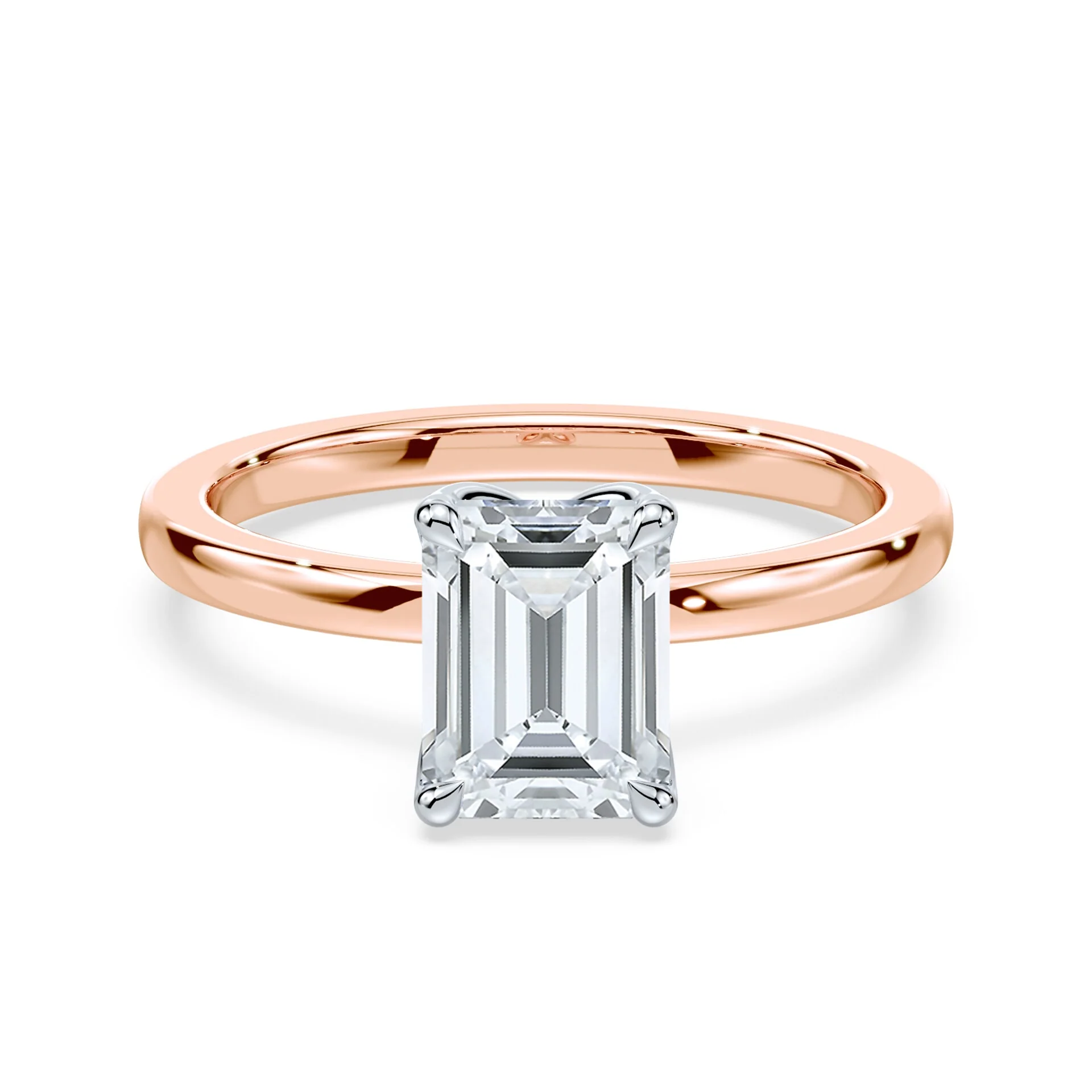 Emerald Cut Tulip Engagement Ring