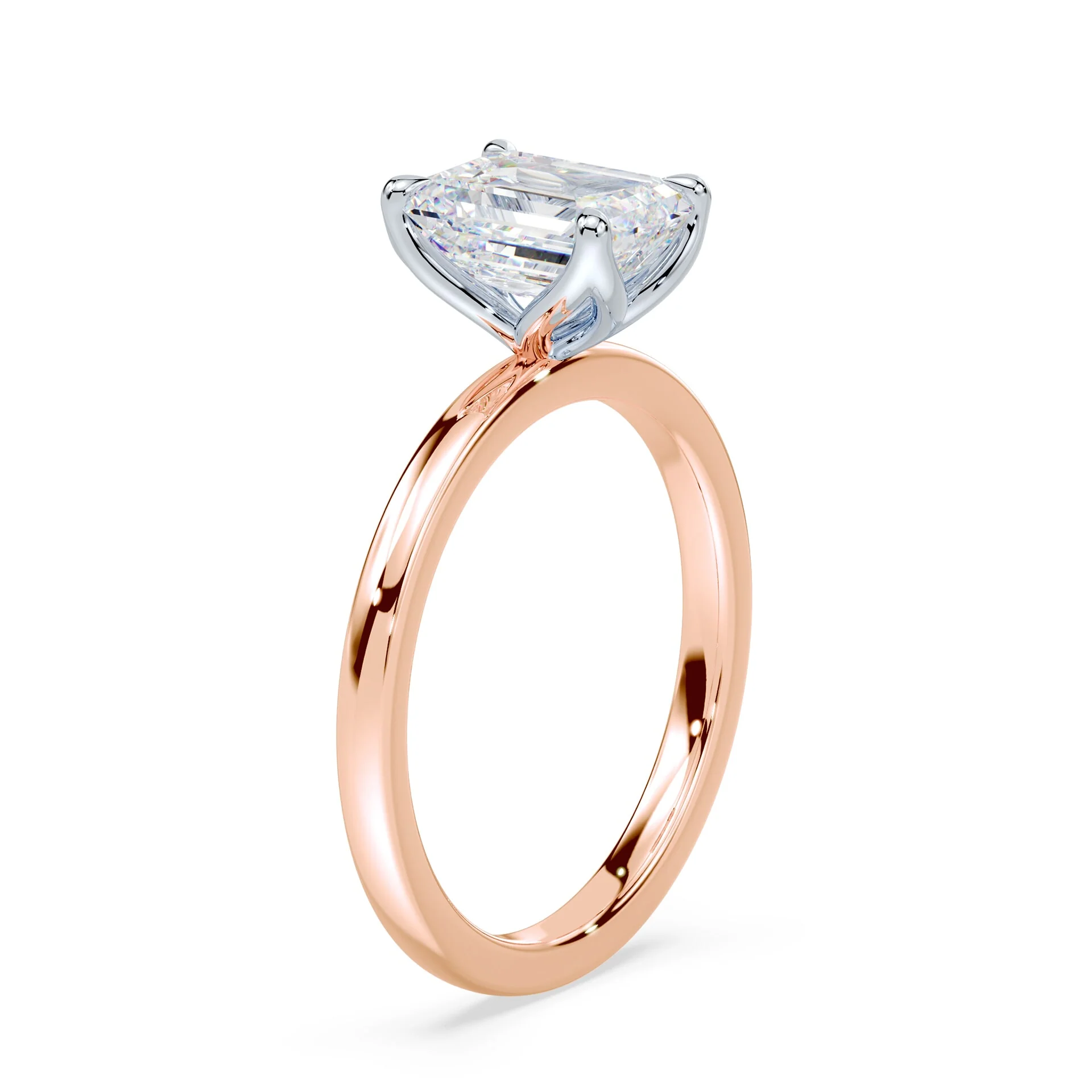 Emerald Cut Tulip Engagement Ring - Image 2