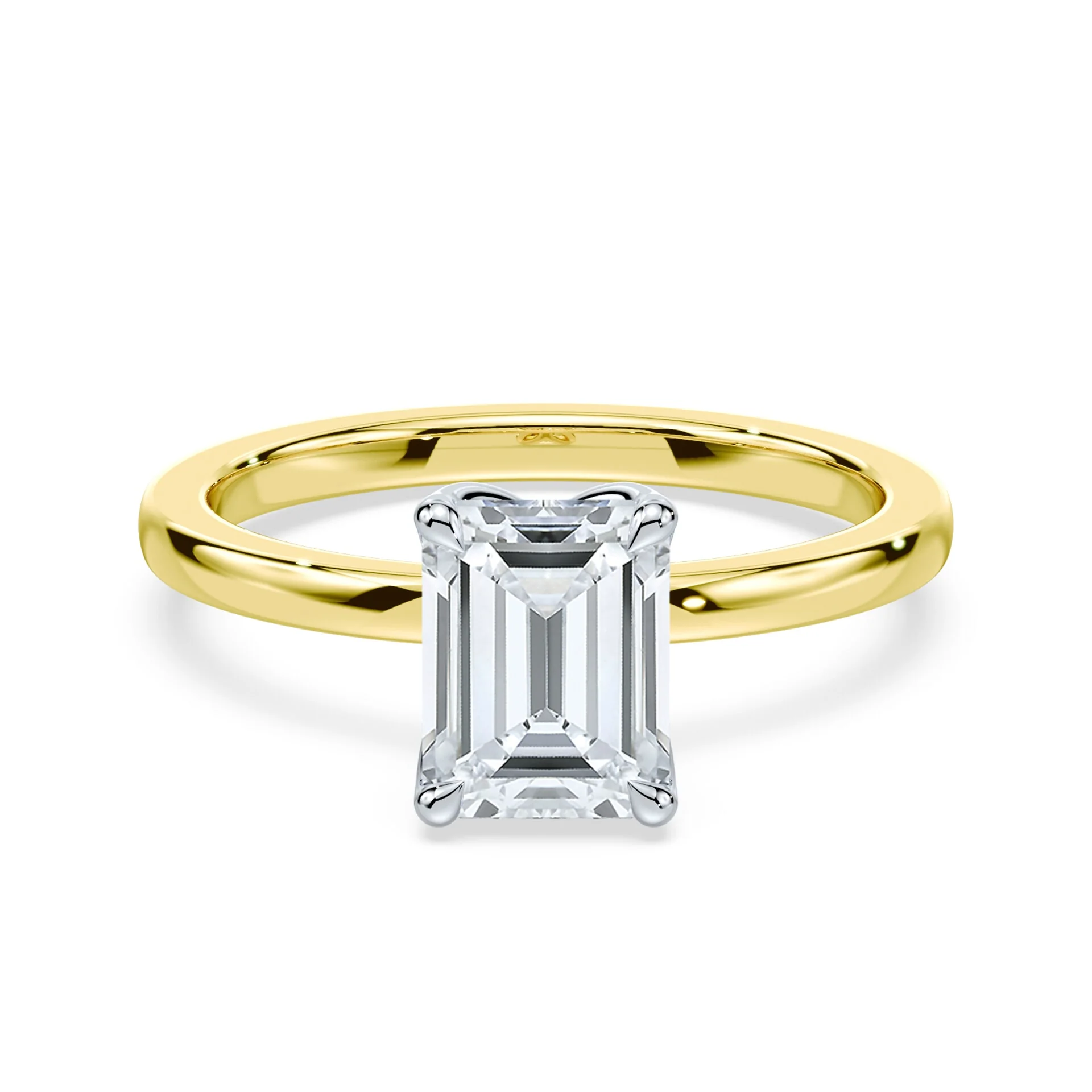 Emerald Cut Tulip Engagement Ring