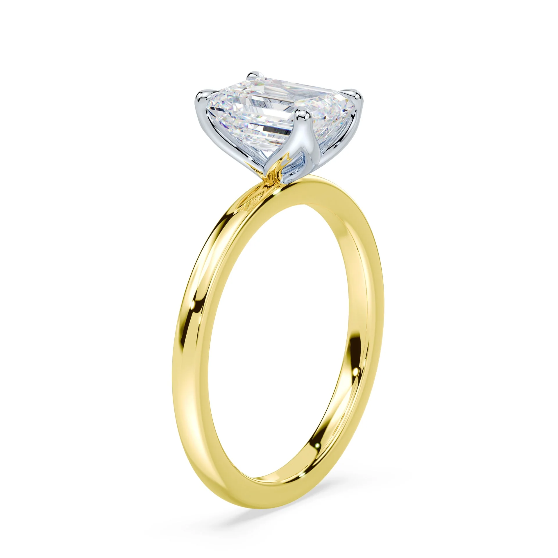 Emerald Cut Tulip Engagement Ring - Image 2