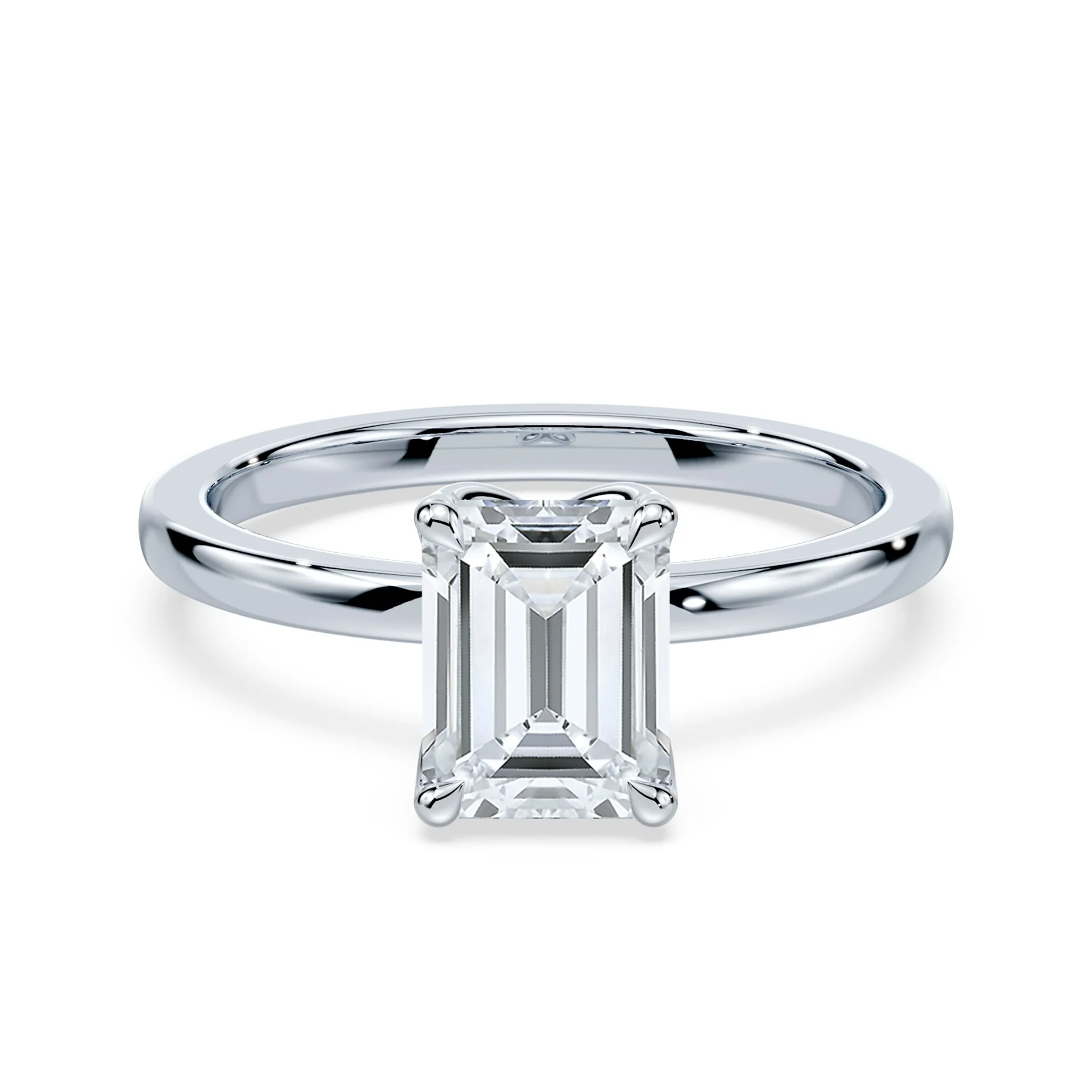 Emerald Cut Tulip Engagement Ring