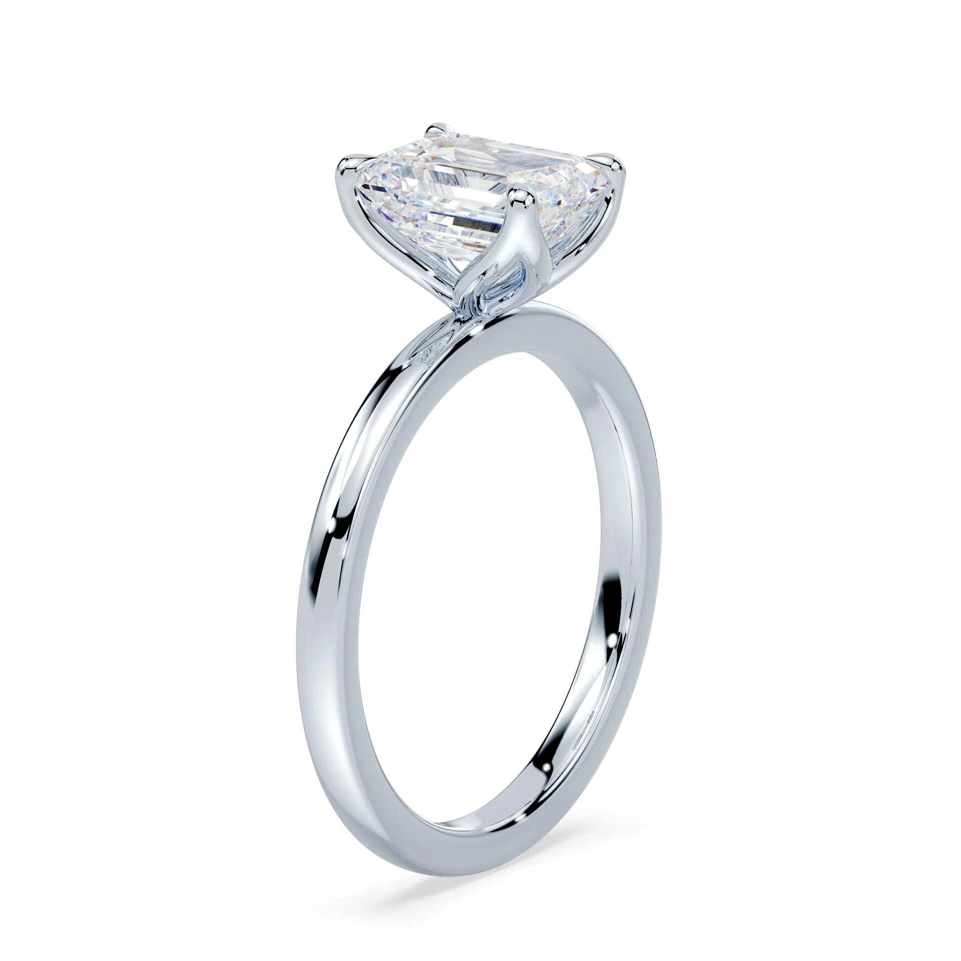 Emerald Cut Tulip Engagement Ring - Image 2