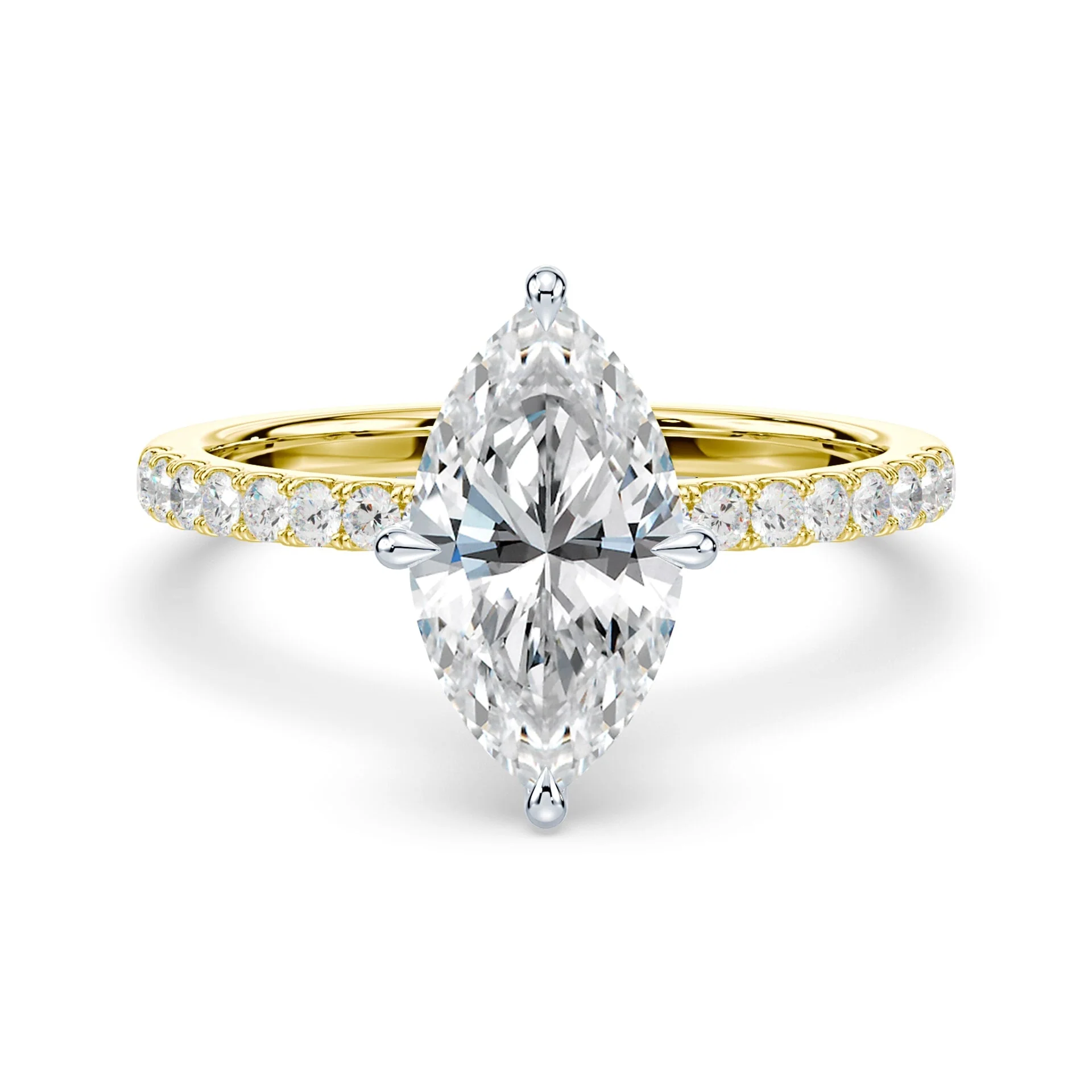 Marquise Hidden Halo Pave Ring