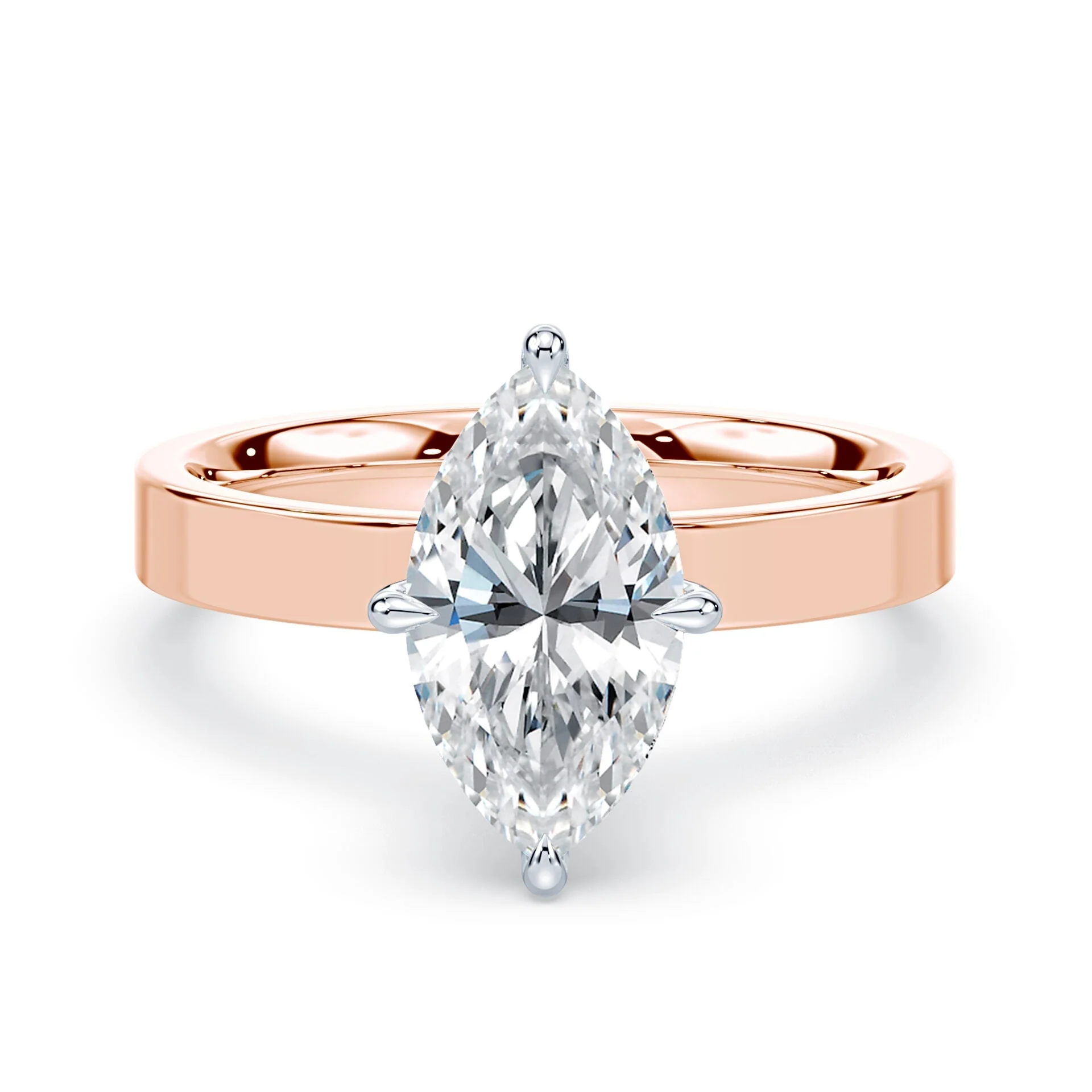 Marquise Hidden Halo Wide Solitaire