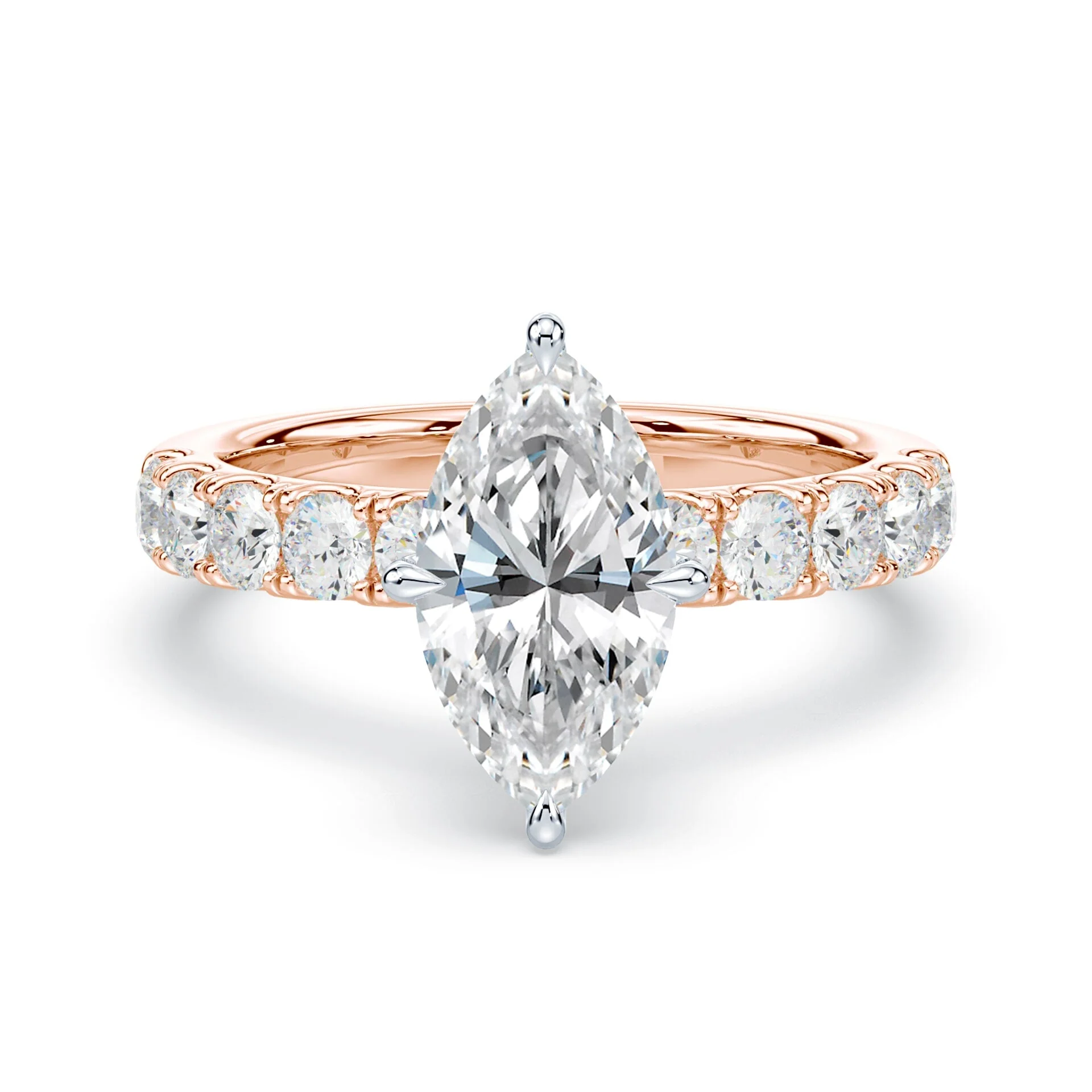 Marquise Hidden Halo Wide Pave Ring