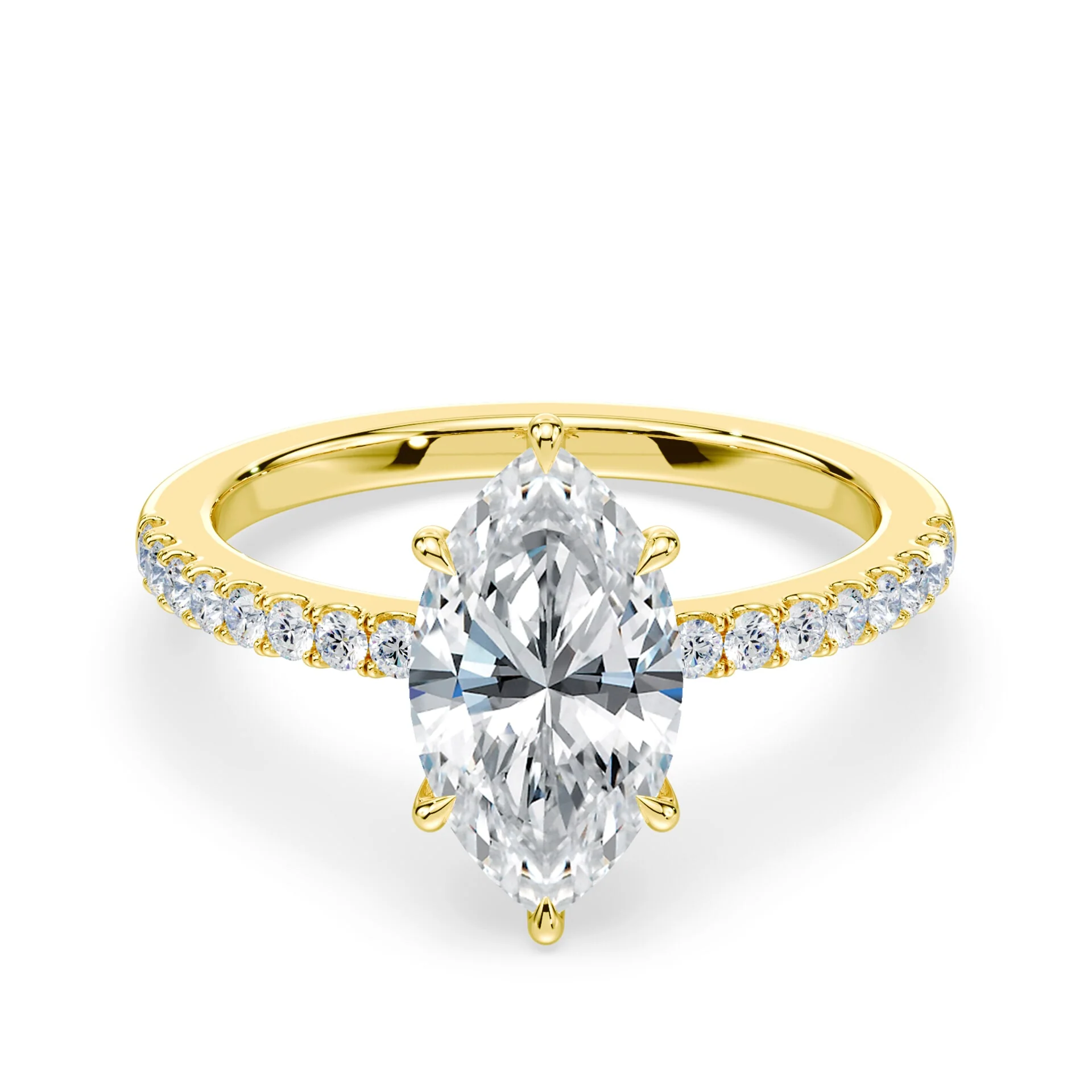 Marquise Low Hidden Halo Pave Ring