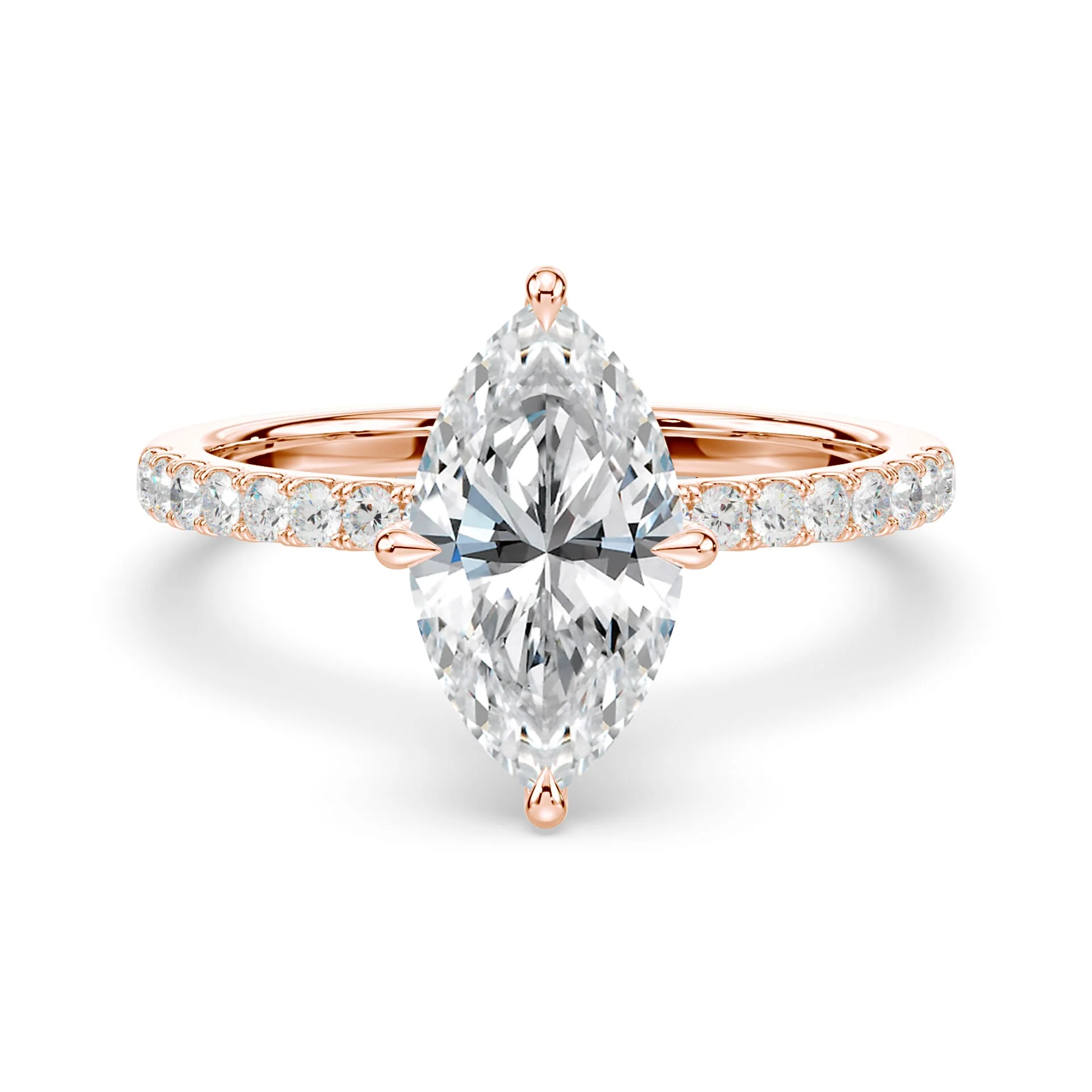 Marquise Hidden Halo Pave Ring