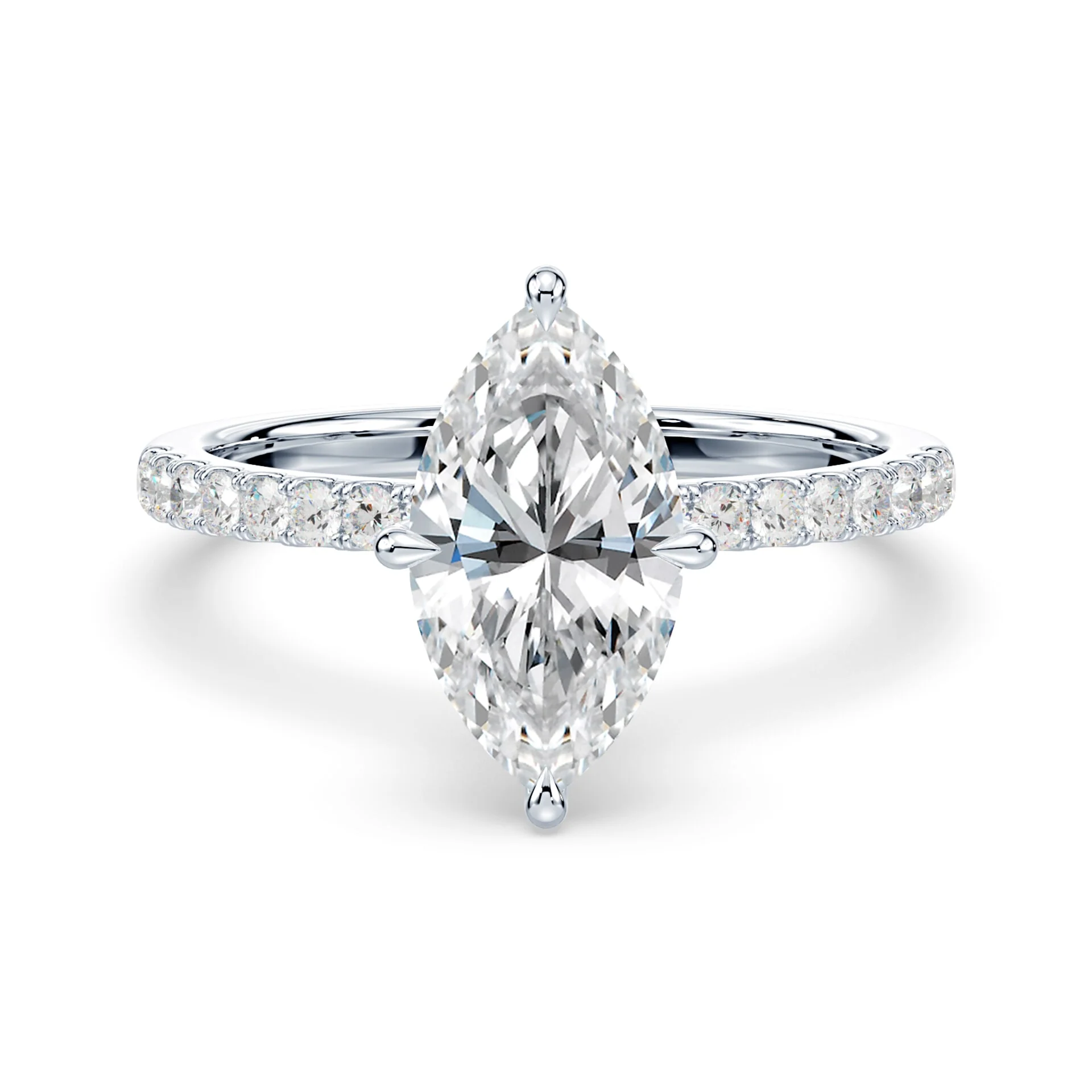 Marquise Hidden Halo Pave Ring