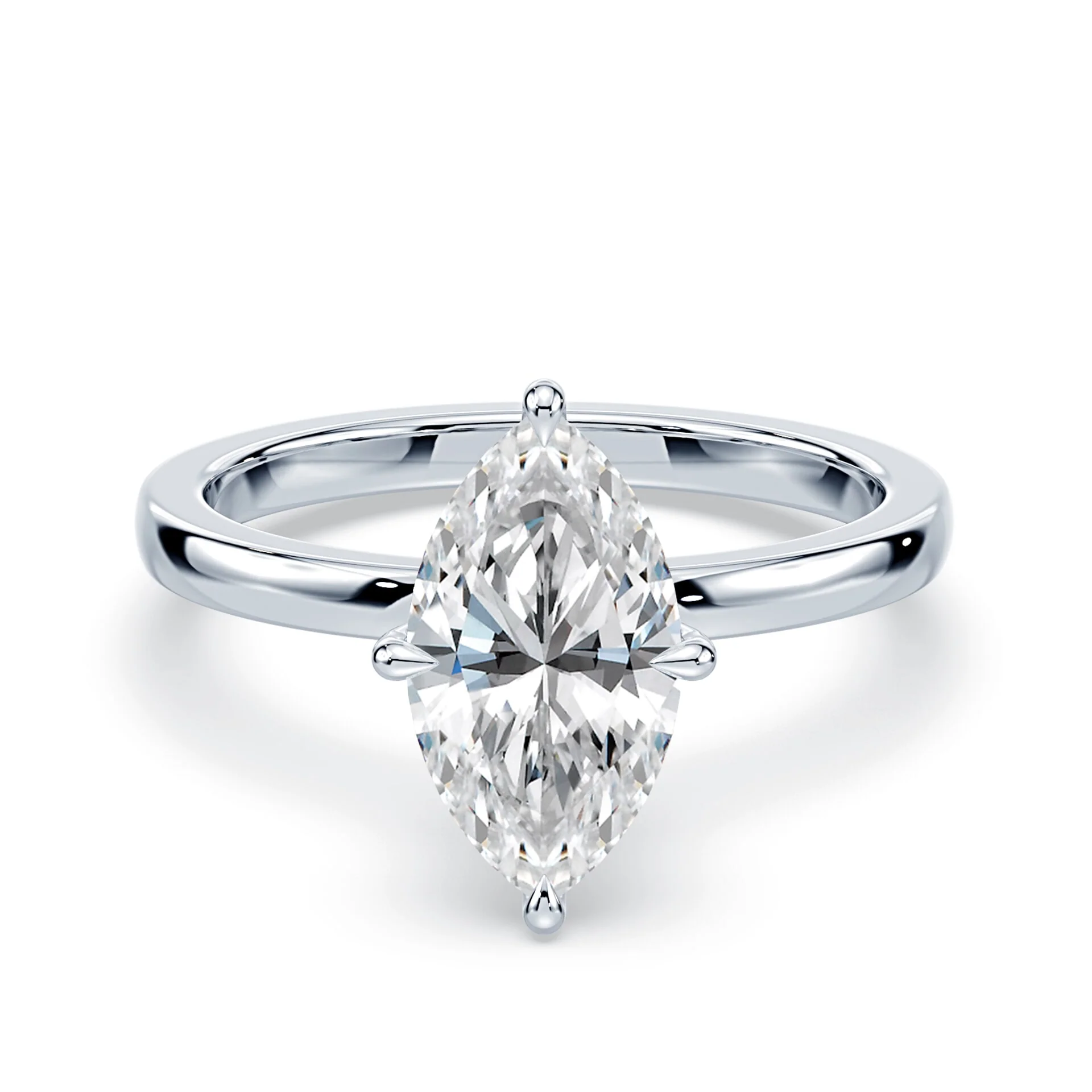 Marquise Hidden Halo Engagement Ring