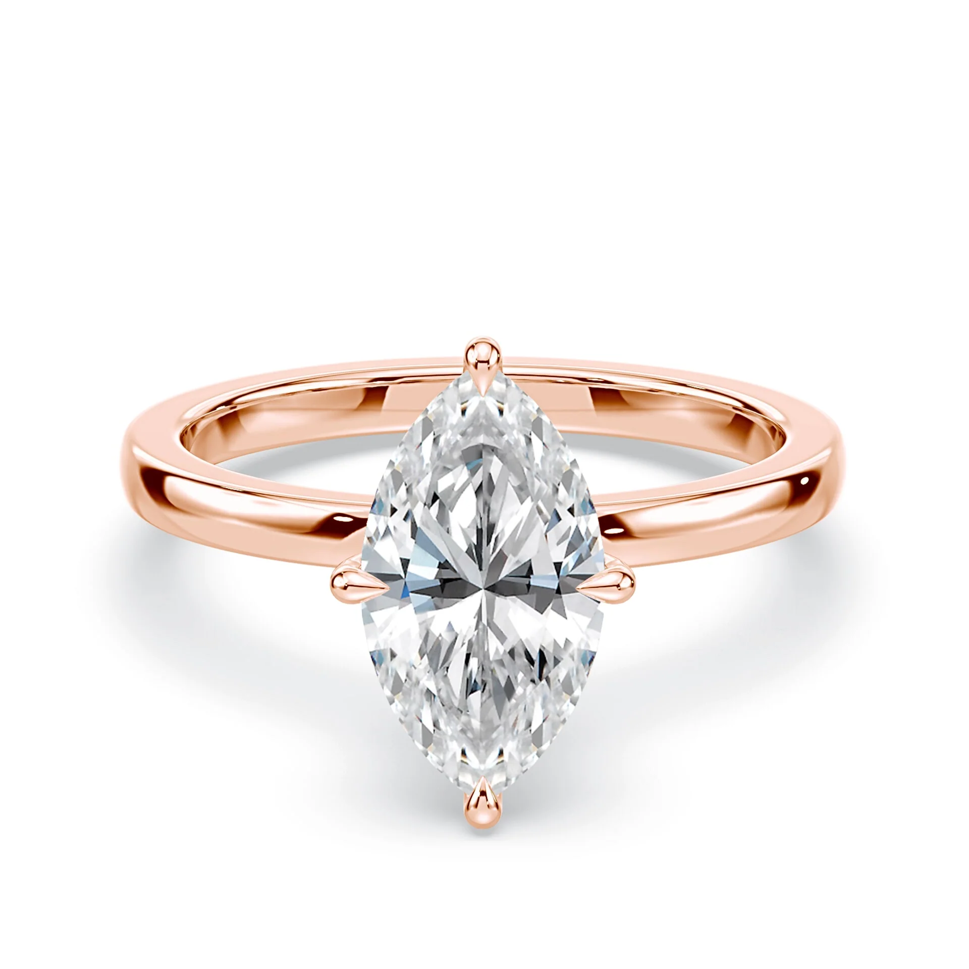 Marquise Hidden Halo Engagement Ring