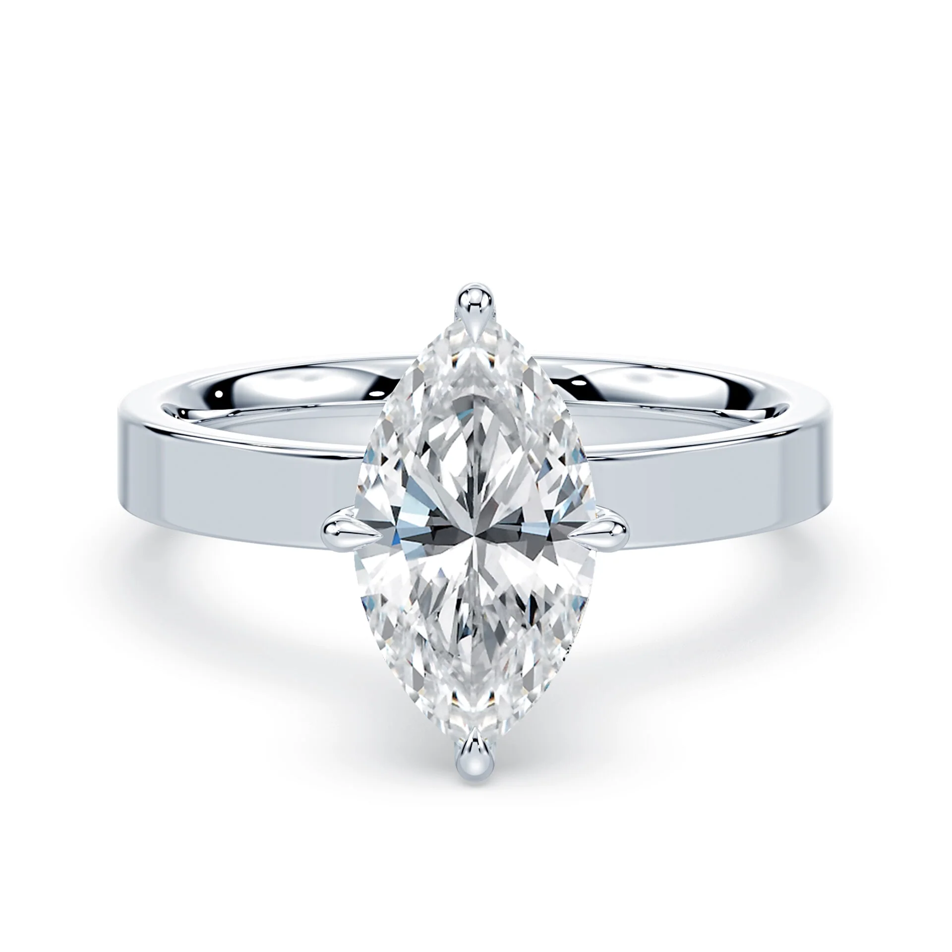 Marquise Hidden Halo Wide Solitaire
