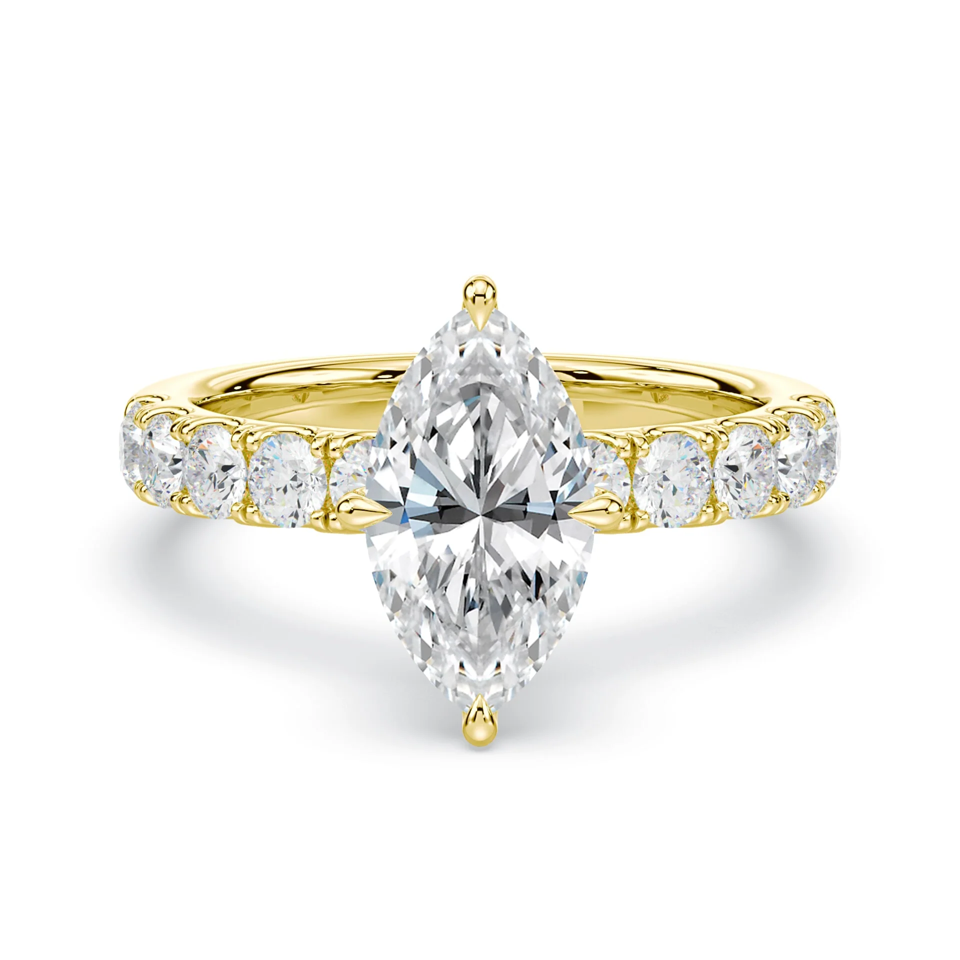 Marquise Hidden Halo Wide Pave Ring