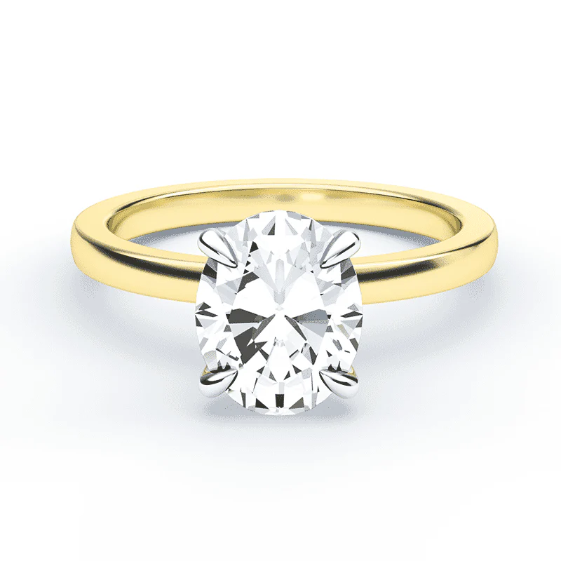 Oval Low Profile Hidden Halo Ring